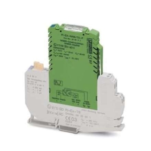 2865117 Phoenix Contact - Signal isolator - PI-EX-NAM/TO-P Ex i binary input: NAMUR isolation amplifiers. For operating proximity sensors and switches in Ex areas. The signals are transmitted to a safe area. Transistor output (passive), line fault detection. Galvanic 3-way isolation.
