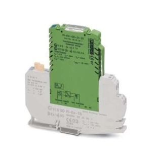 2865201 Phoenix Contact - Solenoid driver - PI-EX-SD-21-25 Ex i solenoid driver, pluggable. To control intrinsically safe solenoid valves, alarm modules as well as simple electric equipment installed in Ex areas. For Group IIC gases, loop-powered. Electrical isolation.