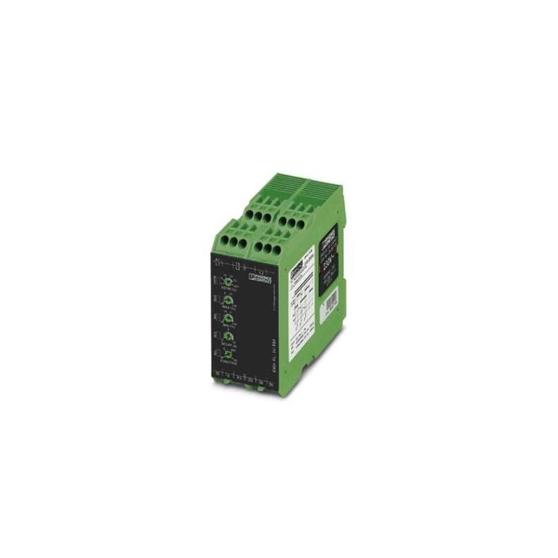 2867979 Phoenix Contact - Monitoring relay - EMD-FL-3V-500 Monitoring relay for monitoring 3-phase voltages of 350...650 V AC, undervoltage, window, phase sequence, phase failure, asymmetry, supply voltage can be selected using power module, 2 PDTs