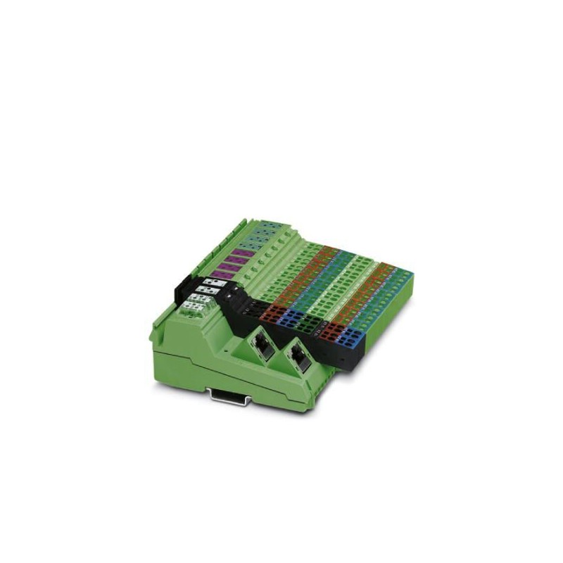 2878146 Phoenix Contact - ILB PN 24 DI16 DIO16-2TX Inline, Block IO, PROFINET, RJ45 jack, Digital inputs: 32 (16 fixed and 16 freely selectable), 24 V DC, connection method: 3-conductor, Digital outputs: 16, 24 V DC, 500 mA, connection method: 2-conductor, degree of protection: IP20, including Inline connector