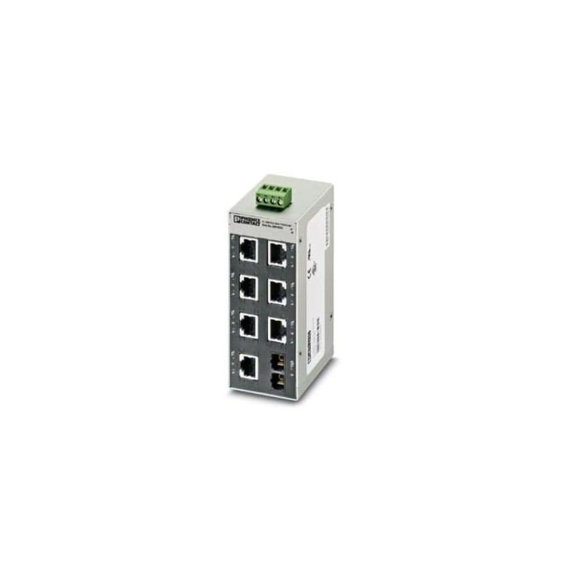 2891023 Phoenix Contact - Industrial Ethernet Switch - FL SWITCH SFN 7TX/FX-NF Ethernet switch, 7 TP RJ45 ports, 1 FO port, 100 Mbps full duplex in SC-D format, automatic detection of data transmission speed of 10 or 100 Mbps (RJ45), autocrossing function, flow control disabled