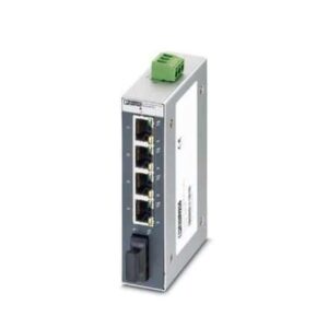 2891029 Phoenix Contact - Industrial Ethernet Switch - FL SWITCH SFNB 4TX/FX SM20 Ethernet switch, 4 TP RJ45 ports, 1 FO port, 100 Mbps full duplex in SC-D format, single mode fiberglass, automatic detection of data transmission speed of 10 or 100 Mbps (RJ45), autocrossing function