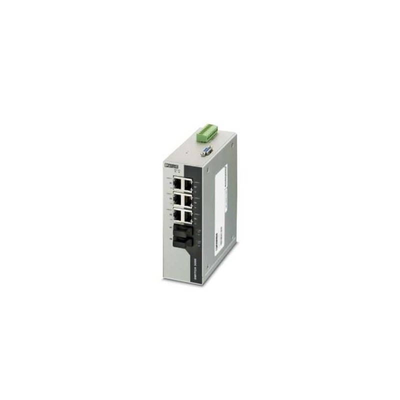 2891036 Phoenix Contact - Industrial Ethernet Switch - FL SWITCH 3006T-2FX Managed Ethernet switch with six RJ45 ports at 10/100 Mbps, two SC format fiber optic ports and an operating temperature of -40°C ... +75°C