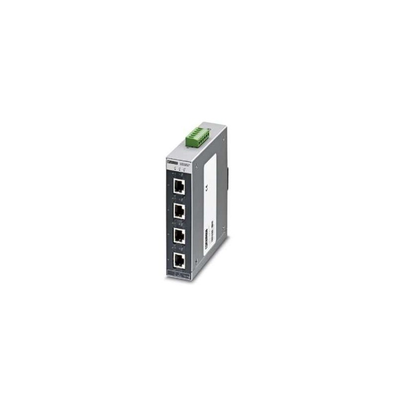 2891043 Phoenix Contact - Industrial Ethernet Switch - FL SWITCH SFNT 5TX-C Wide-temperature Ethernet switch, 5 TP RJ45 ports, automatic detection of data transmission speed of 10/100 Mbps (RJ45), autocrossing function, reads QoS priority messages, accepts security frames. Conformal coating for harsh environments.