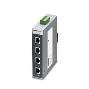 2891044 Phoenix Contact - Industrial Ethernet Switch - FL SWITCH SFNT 4TX/FX-C Wide-temperature Ethernet switch, 4 TP RJ45 ports, 1 FO port, 100 Mbps full duplex in SC-D format, automatic detection of data transmission speed of 10/100 Mbps (RJ45), autocrossing function, autocrossing function, reads QoS priority messages, accepts security frames. Conformal coating for harsh environments.