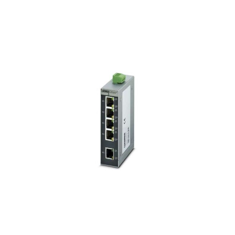 2891444 Phoenix Contact - Industrial Ethernet Switch - FL SWITCH SFN 5GT Ethernet switch, five TP-RJ45 ports with 10/100/1000 Mbps on all ports, automatic detection of data transmission speed of 10/100/1000 Mbps (RJ45), autocrossing function, and QoS.