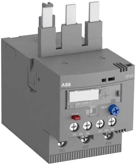 1SAZ811201R1005 ABB - TF65-53 TF65-53 Thermal Overload Relay 44 ... 53 A. The TF65-53 thermal overload relay is an economic electromechanical protection device for the main circuit. It offers reliable and fast protection for motors in the event of overload or phase failure. The device has trip class 10.
