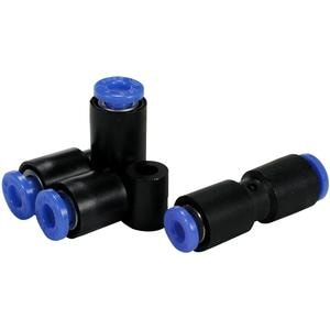 KQH10-00 SMC ONE-TOUCH FITTING, SERIES KQ2, BLACK BODY, BLUE RELEASE, MALE CONNECTOR/STRAIGHT UNION, 10 MM TUBE OD, SAME DIA TUBING