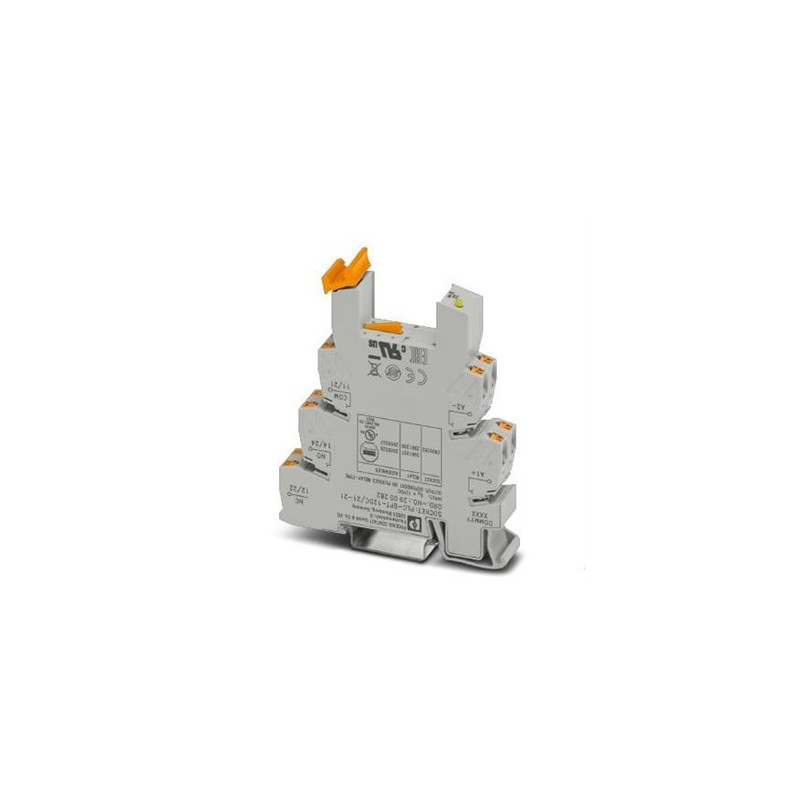 2900282 Phoenix Contact - Relay base - PLC-BPT- 12DC/21-21 14 mm PLC basic terminal block with push-in connection, without relay or solid-state relay, for mounting on DIN rail NS 35/7,5, 2 PDTs, input voltage 12 V DC