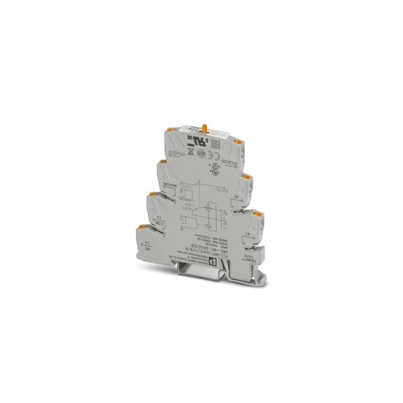 2900328 Phoenix Contact - Switch - PLC-RPT- 24UC/ 1/S/H PLC-INTERFACE with switch (operation by hand) and integrated power contact relay for the "Manual, Zero and Automatic" functions, with push-in connection, for mounting on DIN rail NS 35/7.5, one N/O contact, input voltage 24 V AC/DC