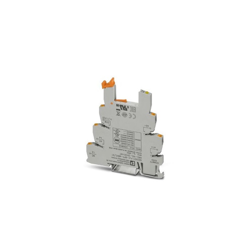 2900447 Phoenix Contact - Relay base - PLC-BPT- 48DC/21 6.2 mm PLC basic terminal block with push-in connection, without relay or solid-state relay, for mounting on DIN rail NS 35/7,5, 1 PDT, input voltage 48 V DC