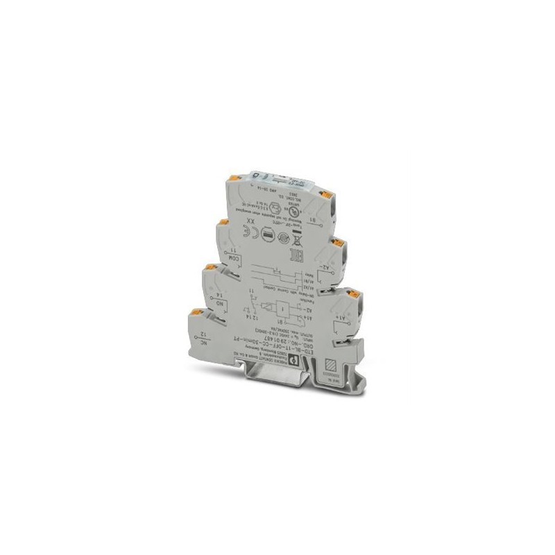 2901487 Phoenix Contact - Timer relay - ETD-BL-1T-OFF-CC- 30MIN-PT Timer relay with switch-off delay (with control contact) and an adjustable time range (0.3 min - 30 min), with push-in connection
