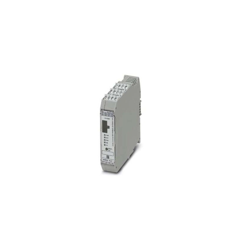 2901528 Phoenix Contact - Data interface - EM-MODBUS-GATEWAY-IFS Gateway for the connection of up to 32 INTERFACE system devices via Modbus/TCP to a higher-level controller. The INTERFACE system devices are connected to the Gateway via DIN rail connectors, the DIN rail connectors are provided.