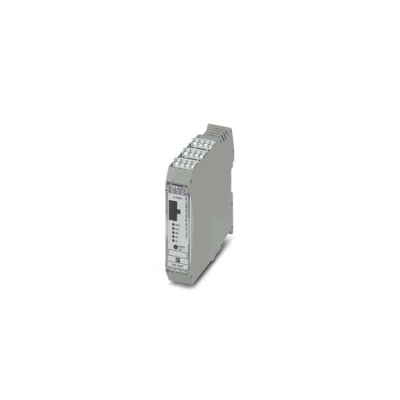 2901988 Phoenix Contact - EM-ETH-GATEWAY-IFS Gateway for the connection of up to 32 INTERFACE system devices to a higher-level controller via EtherNet/IP. The INTERFACE system devices are connected to the Gateway via DIN rail connectors, the DIN rail connectors are provided.