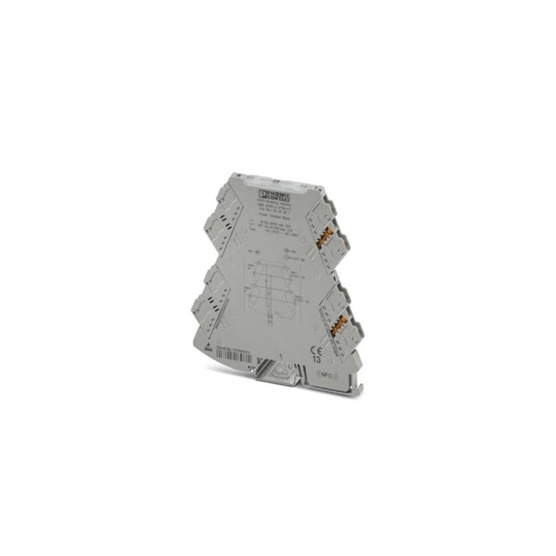 2902067 Phoenix Contact - Power terminal block - MINI MCR-2-PTB-PT Power terminal with plug-in connection technology for delivering the supply voltage to the DIN rail connector. Monitoring of the supply voltages in combination with the fault monitoring module. Push-in connection technology