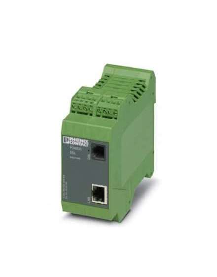 2902709 Phoenix Contact - Router - TC DSL ROUTER X400 A/B Industrial ADSL broadband router/modem with integrated firewall and NAT function. The device supports the standards Annex A, B, and J (ALL-IP connections of Deutsche Telekom). Annex J as of firmware v1.05.4