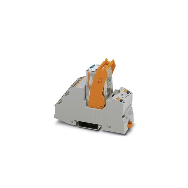 2903315 Phoenix Contact - Relay Module - RIF-2-RPT-LDP-24DC/2X21 Pre-assembled relay module with push-in connection, consisting of: relay base, power contact relay, and retaining bracket. Contact type: 2 PDTs. Input voltage: 24 V DC