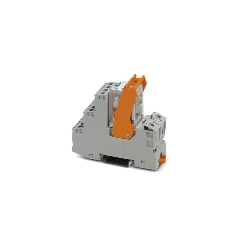 2903326 Phoenix Contact - Relay Module - RIF-2-RSC-LDP-24DC/2X21 Pre-assembled relay module with screw connection, consisting of: relay base, power contact relay, and retaining bracket. Contact type: 2 changeover contacts. Input voltage: 24 V DC