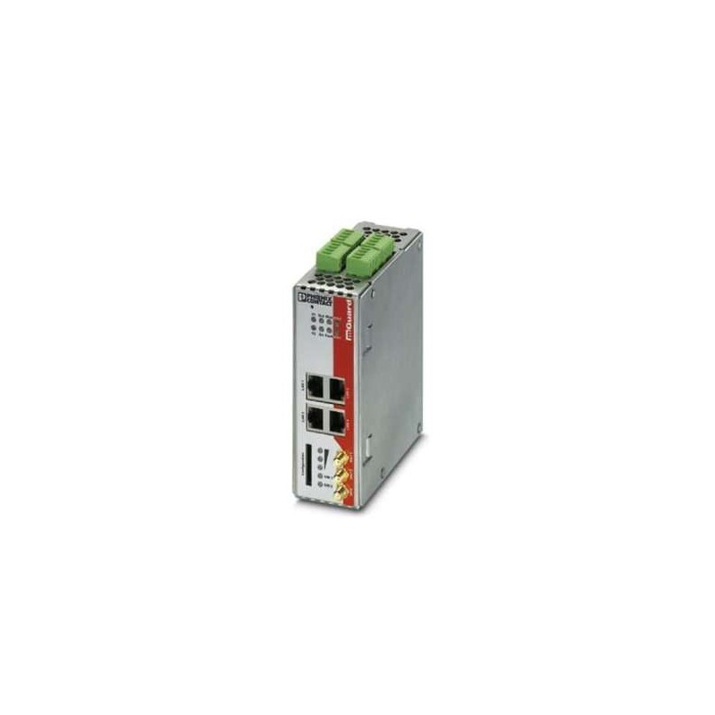 2903588 Phoenix Contact - Security Appliance - TC MGUARD RS2000 4G VPN Security appliance with 4G mobile network interface, SD card slot, 2 VPN tunnels, firewall for easy configuration, router with NAT/1:1 NAT, 4-port switch, 2 SIM card slots
