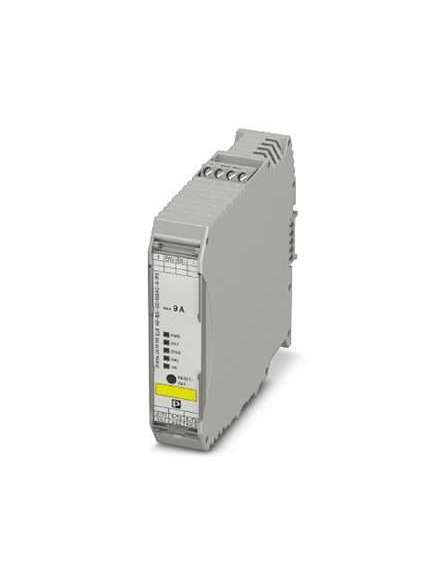 2905156 Phoenix Contact - Hybrid motor starter - ELR H3-IES-SC/500AC-9-IFS Networkable hybrid motor starter for starting 3~ AC motors up to 500 V AC, output current: 9 A, emergency stop function, adjustable overload shutdown, and screw connection, DIN rail connector provided.