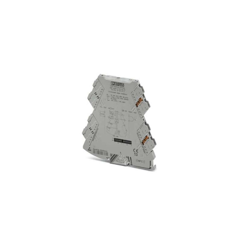 2905249 Phoenix Contact - MINI MCR-2-TC-UI-PT Configurable temperature transducer with plug-in connection technology for connecting thermocouples. Configurable via DIP switch or software. Push-in connection technology, standard configuration