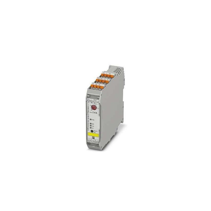 2906062 Phoenix Contact - Hybrid motor starter - ELR H3-IES-PT-24DC/500AC-2-T Hybrid motor starter for starting 3~ AC motors up to 550 V AC, with 24 V DC input, 2.4 A output current, emergency stop function, adjustable overload shutdown, higher transient voltage strength, and push-in connection.