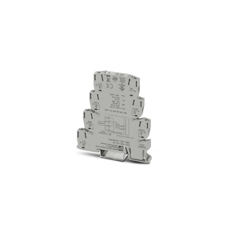2906916 Phoenix Contact - Extension module - PLC-ASC-UI-IN Analog input module for PLC logic logic modules (Generation 2 only), single-channel, signal type (4...20mA, 0...20mA, 0...10V, 2...10V) can be configured via DIP switch, screw connection