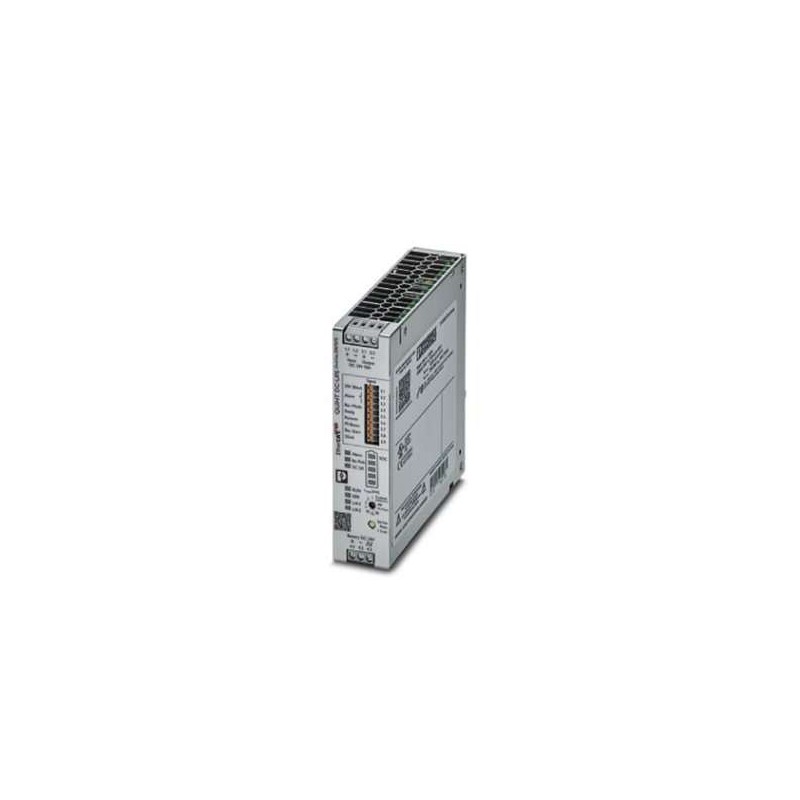2907070 Phoenix Contact - QUINT4-UPS/24DC/24DC/10/EC QUINT UPS with IQ Technology, RJ45 communication interfaces (EtherCAT), for DIN rail mounting, input: 24 V DC, output: 24 V DC / 10 A, charging current: 3 A