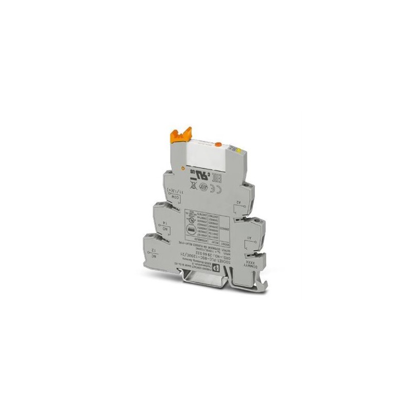 2909657 Phoenix Contact - Relay Module - PLC-RSC-120UC/21AU/MS PLC-INTERFACE, consisting of PLC-BSC.../21 basic terminal block with screw connection and plug-in miniature relay with multi-layer gold contact and manual operation, 1 changeover contact, 120 V AC/110 V DC input voltage