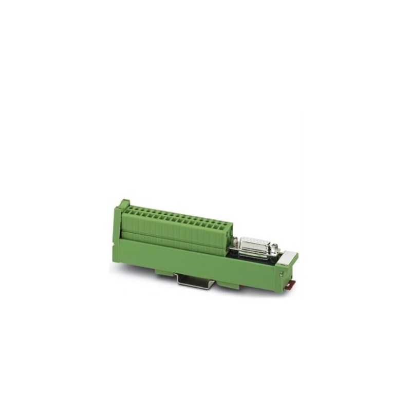 2959586 Phoenix Contact - Interface module - UM 25-D15SUB/B/FRONT/Q VARIOFACE SLIM LINE, with screw connection and D-subminiature socket strip, for assembly at a right angle on NS 35/7.5, 15 positions