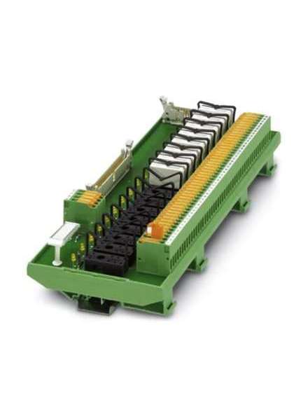 2962382 Phoenix Contact - Active module - UM-16 RELS/KSR-G24/21/MT/PLC VARIOFACE output module, with plug-in bases for 16 miniature relays, 1 PDT each, for 24 V DC, with knife disconnect terminal blocks in the output (without relays)