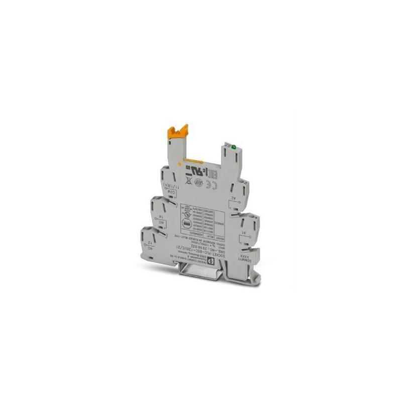 2966032 Phoenix Contact - Relay base - PLC-BSC-120UC/21 6.2 mm PLC basic terminal block with screw connection, without relay or solid-state relay, for mounting on DIN rail NS 35/7,5, 1 PDT, input voltage 120 V AC/DC