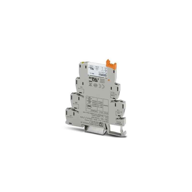 2966252 Phoenix Contact - Relay Module - PLC-RSC-230UC/ 1/SEN PLC-INTERFACE for input functions, consisting of PLC-BSC.../SEN basic terminal block with screw connection and plug-in miniature relay with multi-layer gold contact, for mounting on DIN rail NS 35/7,5, 1 N/O contact, input voltage 230 V AC/220 V DC