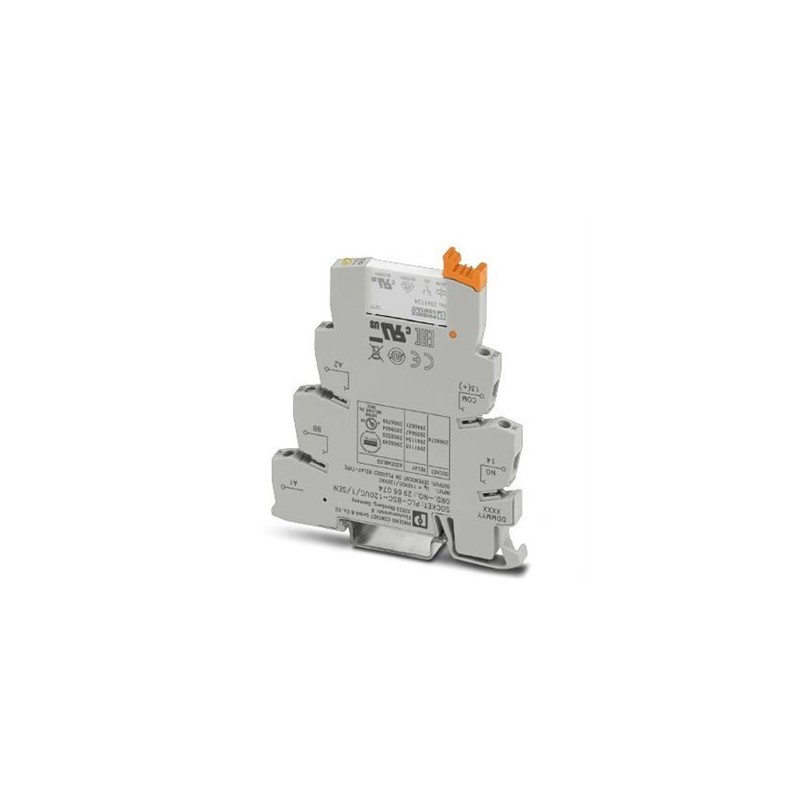 2966320 Phoenix Contact - Relay Module - PLC-RSC-120UC/ 1AU/SEN PLC-INTERFACE for input functions, consisting of PLC-BSC.../SEN basic terminal block with screw connection and plug-in miniature relay with multi-layer gold contact, for mounting on DIN rail NS 35/7,5, 1 N/O contact, input voltage 120 V AC/110 V DC
