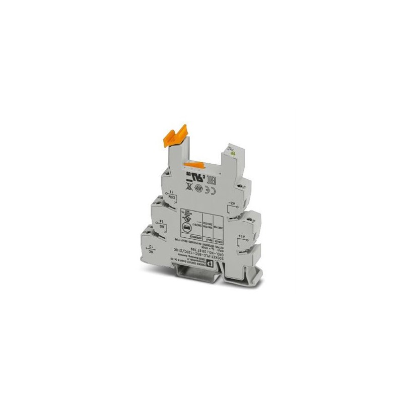 2967769 Phoenix Contact - Relay base - PLC-BSC- 12DC/21HC 14 mm PLC basic terminal block for high continuous currents with screw connection, without relay or solid-state relay, for mounting on DIN rail NS 35/7,5, 1 PDT, input voltage 12 V DC