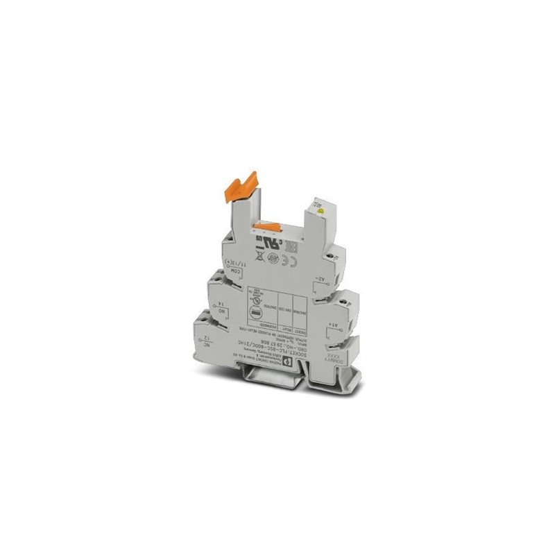 2967808 Phoenix Contact - Relay base - PLC-BSC- 60DC/21HC 14 mm PLC basic terminal block for high continuous currents with screw connection, without relay or solid-state relay, for mounting on DIN rail NS 35/7,5, 1 PDT, input voltage 60 V DC