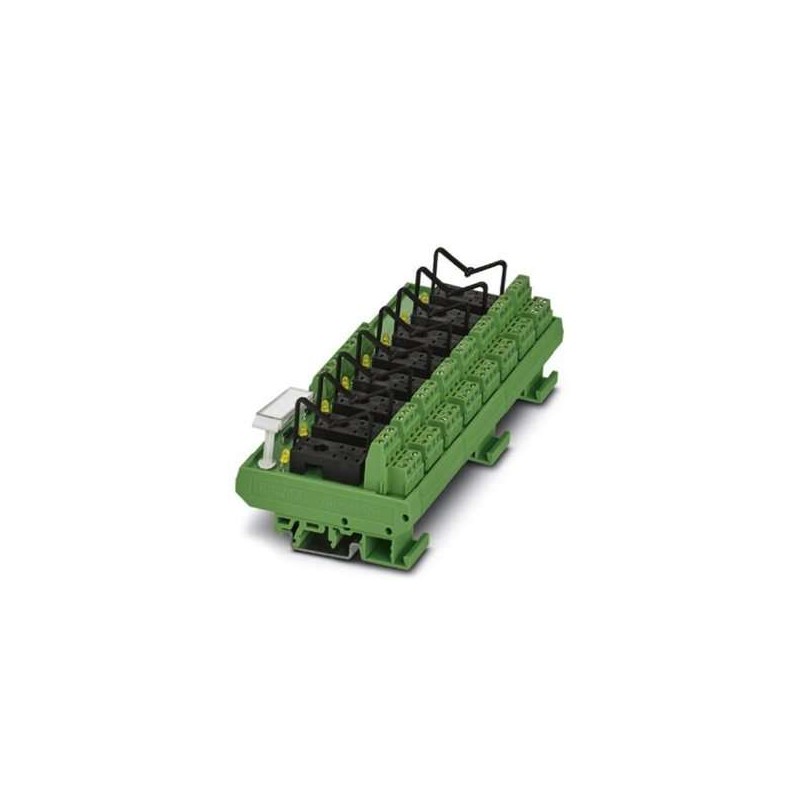 2975722 Phoenix Contact - Multiple relay module - UMK- 8 RELS/KSR-24/21/21 VARIOFACE module, with plug-in bases for 8 miniature relays with two PDT contacts, with light indicator
