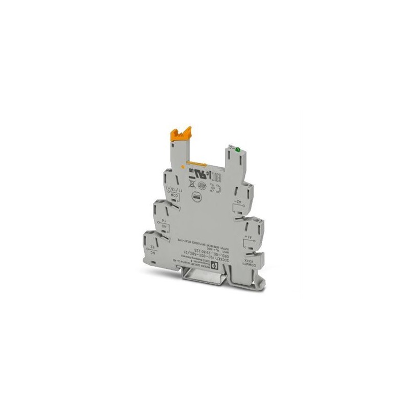 2980225 Phoenix Contact - Relay base - PLC-BSC- 5DC/21 6.2 mm PLC basic terminal block with screw connection, without relay or solid-state relay, for mounting on DIN rail NS 35/7,5, 1 PDT, input voltage 5 V DC