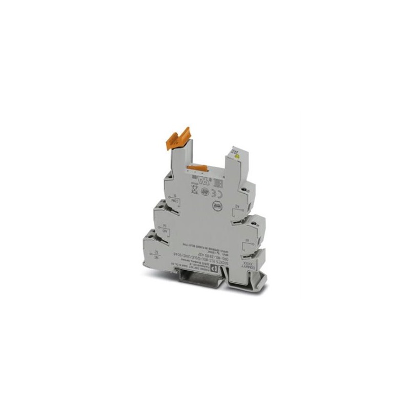 2980432 Phoenix Contact - Relay base - PLC-BSC-120UC/21HC/SO46 14 mm PLC basic terminal block with interference current and interference voltage protection on the control side, with screw connection, without relay or solid-state relay, for mounting on DIN rail NS 35/7,5, for high continuous currents, 1 PDT, input voltage 120 V AC