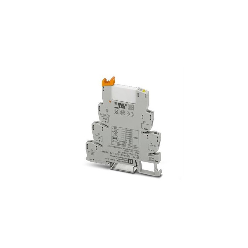 2980490 Phoenix Contact - Relay Module - PLC-RSC-230UC/21/SO46 PLC-INTERFACE with interference current and interference voltage protection on the control side, consisting of PLC-BSC.../21 basic terminal block with screw connection and plug-in miniature relay with power contact, 1 PDT, input voltage 230 V AC