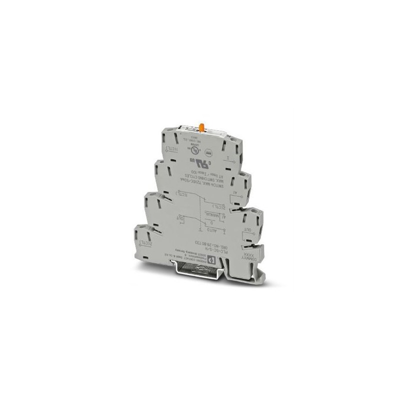 2980733 Phoenix Contact - PLC-SC-S/H PLC-RELAY with integrated switch (actuation: Manual) with screw connection, for mounting on DIN rail NS 35/7.5, input voltage  72 V DC