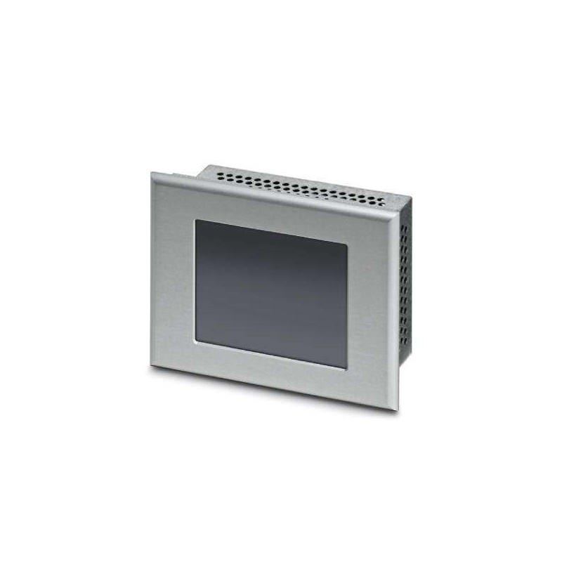 2985152 Phoenix Contact - Touch panel - TP 04M Touch panel with 9.7 cm/3.8" FSTN-display (analog resistive (polyester)), 320 x 240 pixel(s) (QVGA), 5 grayscales, Arm9, 200 MHz, 2x USB host 2.0, 1 x Ethernet (10/100 Mbps), RJ45, Windows CE 5.0 and user software: Visu+ / AX OPC Server. (bus system: without)