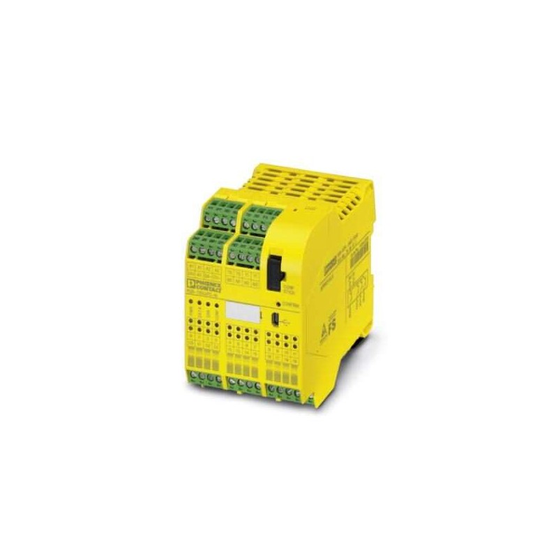 2986025 Phoenix Contact - Safety module - PSR-SPP- 24DC/TS/M Freely configurable safety module, with 20 safe inputs and 4 safe outputs, 4 signal, 2 clock, and 2 ground switching outputs; can be extended using additional I/O modules, up to SILCL 3, Cat. 4/PL e, SIL 3, EN 50156, pluggable Push-in terminal block