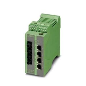 2989239 Phoenix Contact - Industrial Ethernet Switch - FL SWITCH LM 4TX/2FX SM ST Ethernet Lean Managed Switch with four 10/100 Mbps RJ45 ports and two 100 Mbps FX-ST single-mode ports