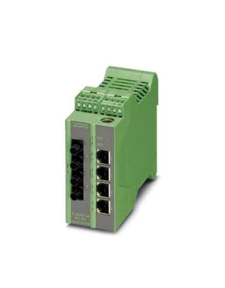 2989239 Phoenix Contact - Industrial Ethernet Switch - FL SWITCH LM 4TX/2FX SM ST Ethernet Lean Managed Switch with four 10/100 Mbps RJ45 ports and two 100 Mbps FX-ST single-mode ports