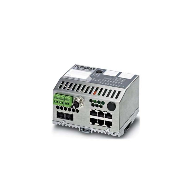 2989323 Phoenix Contact - Industrial Ethernet Switch - FL SWITCH SMCS 6TX/2SFP Ethernet Smart Managed Compact Switch with six 10/100 Mbps RJ45 ports and two 1000 Mbps SFP slots