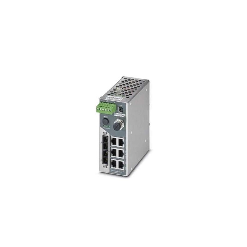 2989543 Phoenix Contact - Industrial Ethernet Switch - FL SWITCH SMN 6TX/2FX Smart Managed Narrow Switch (SMN) with six 10/100 Mbps RJ45 ports and two 100 Mbps multimode SC format fiber optic ports