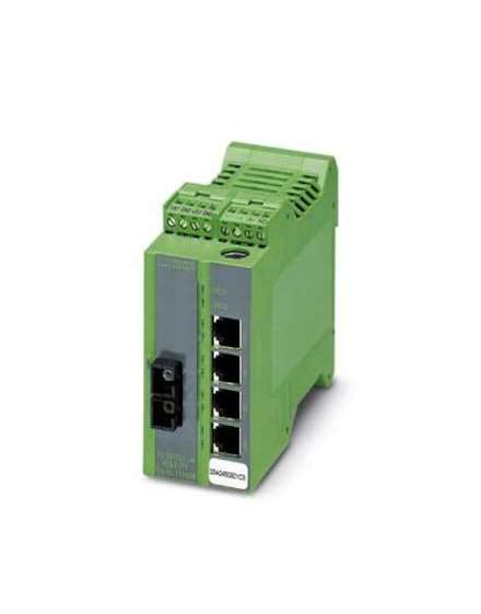 2989828 Phoenix Contact - Industrial Ethernet Switch - FL SWITCH LM 4TX/1FX SM Ethernet Lean Managed Switch with four 10/100 Mbps RJ45 ports and one 100 Mbps FX-SC single-mode port