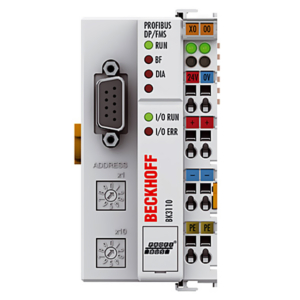 BK3110 Beckhoff PROFIBUS BUS COUPLER, FOR UP TO 64 DIGITAL BUS TERMINALS, 12 MBAUD, 80MA + (TOTAL K BUS CURRENT)/4, 200 MA MAX, 500 MA MAX, 32 BYTES I / 32 BYTES O