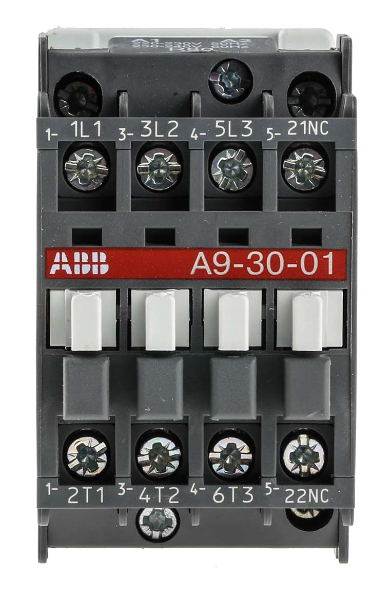 1SBL141001R8001 ABB -  A9-30-01 220V ABB Motor Control Contactor, AF Series, 3 Poles, 3 NO, 25 A, 4 kW, 230 V ac Coil